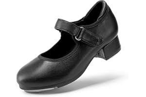 DREAM PAIRS Girls Tap Shoes Easy Strap Dance Shoes Girls Mary Jane Flats for Toddler/Little Kid/Big Kid