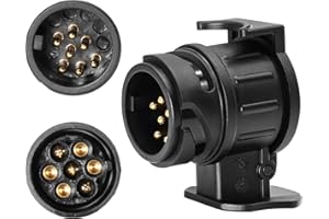 RUIZHI Adaptateur 13 Broches vers 7 Broches pour Remorque Prise 13 Broches pour Remorque de Voiture, Tracteur, Caravane, Porte-Vélo