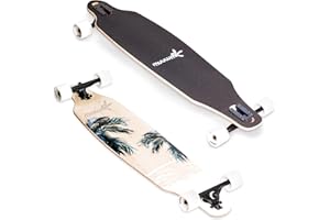 Muuwmi ABEC 7 Longboard, for Children and Adults, Skateboards, with or Without Lighting Wheels