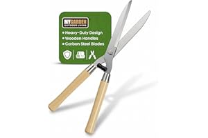 MY GARDEN OUTDOOR LIVING My Garden Hedge Shears - Garden Shear with Non-Slip Wooden Handle & Sharp Carbon Steel Blades - Gardens Shears for Trimming, Pruning & Shaping Bushes, Shrubs, Bonsai & Hedges