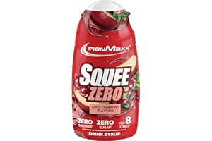 IronMaxx SqueeZero - Sirop sans sucre & zero calorie, Apple Cranberry 65ml | Boisson sans sucre au goût rafraîchissant | Prépare jusqu’à 8 litres de boisson zero sucre