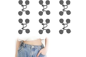 MINFUERANG Apretar la cintura, 6 Pezzi Stringi Pantaloni Vita,Pant Waist Tightener,Adatto per regolare l'elasticità dei pantaloni (Grigio Argento)