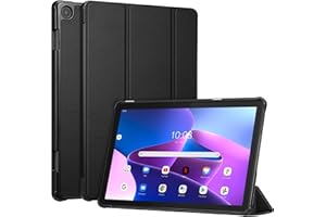 FINTIE Coque pour Lenovo Tab M10 (3rd Gen) 10.1 Pouces 2022 (TB328) - Étui Fin et Rigide Housse Pliable Légère, Protection pour Lenovo Tab M10 3ème Génération, Noir