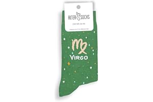 ALTER SOCKS Calcetines divertidos | Calcetines con signo del zodiaco para hombre y mujer | regalo del signo del zodiaco | medias unisex talla 36 – 45