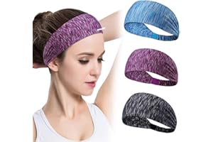 GOHZQ Frauen Sport Stirnband 3 Stück Anti Slip Elastic Sport Stirnband Sport Wicking Stirnband Frauen Schweißband Absorbierende Feuchtigkeit für Yoga Pilates Tanzen Laufen Radfahren Fitness Übung