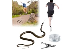 MIFULL Snake Prank with String Clip - Snake Clamp Prank - Chasing Snake Rope Prank - Snake on a String Prank That Chase People - DIY Golf Snake Prank with Rope and Clamp - Snake Prank Never Gets Old (Grey)