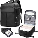 Suradar Travel Backpack 40x30x20 Cabin Airplane for Ryanair Black | Airplane Cabin Travel Backpack 40x30x20 with Shoe Compart