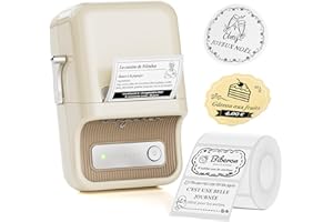 NIIMBOT B21 Mini Etiqueteuse Thermique Inkless, Compatible avec iOS et Android, pour la Maison, l'entreprise, Imprimante d'étiquettes pour le Codes Barres et QR, avec 1 Rouleau Ruban adhésif 50x 30 mm