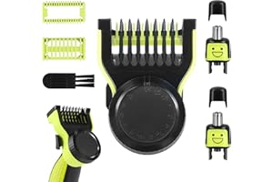 STEHARLLY Réglable Sabots pour Philips OneBlade, 14 Longueurs et têtes de Rechange pour Poils du Nez pour Lames de Rechange Philips One Blade QP2520 QP2630 QP2530 QP2620 QP2834 QP2724, Cadeaux pour Hommes