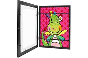 Camiraft 1 Stück Kinder Kunstrahmen Frontöffnung,A4 Holz Bilderrahmen Kinderzeichnungen,Befüllbar Bilderrahmen Kunst Fotorahmen Zum öffnen,Kunstfotorahmen für Kinder,Wechselrahmen Aufklappbar