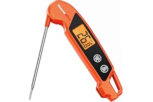 ThermoPro Termometr do mięsa, wodoodporny, do grilla, ze składanymi sondami, z natychmiastowym odczytem, ​​termometr kuchenny, odpowiedni do wody, płynu, grillowania, pieczenia, TP603