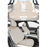 Bod Linen Sweatproof Car Seat Cushion Set Seat Protection Cover Waterside Series Front Back Set Beige