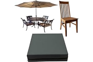 GRIZZLY FOAM 10cm Thick Waterproof Garden Seat Pads Cushions Indoor Outdoor Seat Pads Office Rattan Patio Chair Pad Ask Any Custom Size (16x16x4 inch) (Charcoal, 27x27x4inch 68x68x10cm)