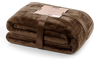 ‎DECOKING DecoKing Koc 70x150 cm narzuta mikrofibra plusz miękki brązowy Mic