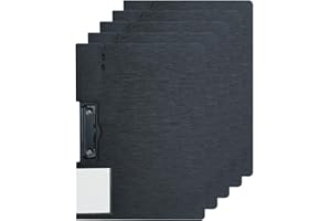 URbantin A4 Portapapeles con Pinza,5 Piezas Portapapeles con Tapa,Tableros con Pinza de Escritura,Carpetas con Pinza Clipboards A4,Negro