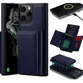 Coverzone Samsung Galaxy S23 Ultra ile uyumlu Deri Kılıf Magsa ile uyumlu Wallet 2 in 1 &Ccedil;ıkarabilir Kart Tutucu Mıktanıslı St