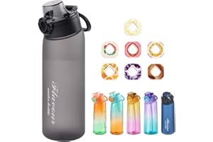 Metyniete Air Bottle | 900ML Botella con 7 Pods de Sabor Starter Set Sin BPA Tritán (Negro + 7 Pods de Sabor)