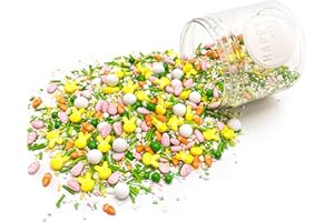 ‎HAPPY SPRINKLES Happy Sprinkles Easter Hopp 90g | Bunter Streusel Mix Mit Schokolade Zum Dekorieren | Liebevolle Tortendeko Zu Ostern | Osterdeko Für Kekse, Eis & Kuchen