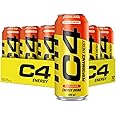 C4 Performance Energy Drinks Orange Slice 500ml (12 pack) | Sugar Free Energy Drink with 160mg Caffeine, 250mg Betaine, 1050mg Taurine | Low Calorie Fizzy Drinks for On the Go Energy and Focus