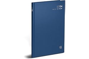 VIVAAS 2024 Diary A4 | A5 | A6 Diary Page A Day Desk And Week To View Diary Hard Backed Diaries Organiser For Student, Teacher, Home, Office, Business Year Planner (A4 Week To View, Blue)