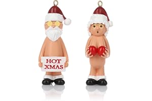 Nordstern Nagi Święty Mikołaj zestaw 2 szt. – zabawna dekoracja bożonarodzeniowa, choinka, ozdoba choinkowa, zawieszka – ozdoba choinkowa, figurki Mikołaja 5,5 cm