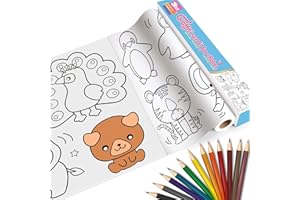 JunD Rollo de Dibujo Creativo para Colorear, Papel para Pintar Dibujos Educativos Preescolares para Niños, 30 * 300 cm