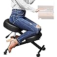ORDEBOLL Kneeling Chair,Ergonomic Office Chair,Height Adjustable Stool with Thick Foam Cushions for Home and Office,Improve Posture to Relieve Neck & Back Pain - BLACK