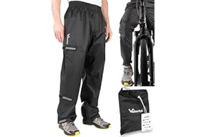 Valkental® Ultimative Regenhose für Radfahrer – Unisex – Leichte Überhose mit innovativem Klettsystem – 10.000mm Wassersäule – Verstellbare Weite & Länge – Reflektierende Fahrradhose Damen & Herren