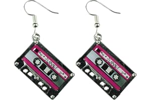 The Funky Barcode LOVE MIX TAPE CASSETTE DANGLE EARRINGS Gift Box Available