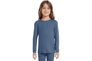 woolcano Haut Thermique Enfant 100% Laine Mérinos, Haut à Manches Longues Chaud pour Garçons & Filles, Ski & Activités Hivernales