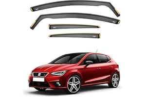 iSpeed Wind Deflectors For Seat Ibiza mk5 KJ 5 Door Hatchback 2017 onwards 4pc - Keep Your Car Ventilated in Rain - Reduce Wind Turbulence - Tinted In-Channel Type