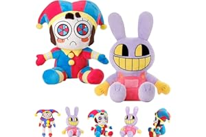 Amebleak 2 PCS Digital Circus Peluche, The Amazing Digital Circus Plush, Juguetes de Peluche de Pomni y Jax, Circus Joker Plush Toy, Muñeco de Peluche de Payaso para Fanáticos, Regalos (A)