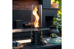 Fiérza Tischkamin XL, Tischfeuer Komplettset, Bioethanol Kamin für Indoor & Outdoor, Unendliche Brenndauer, Balkon Wohnung Deko, Erstellen Romantische Ambiente