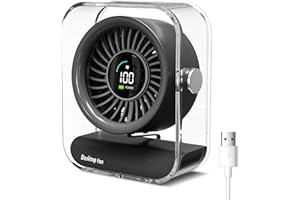 GuKKK Ventilador USB,Mini Ventilador USB Silencioso de Mesa 100 Velocidades,Personal Portátil Ventilador pantalla LED,cabezal inclinable de 60°,Ventilador para Oficina/Hogar/Viajar/Acampar (01)