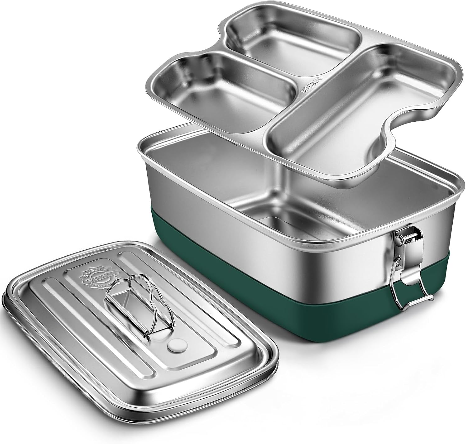 Aurinovellia Fiambrera, 2000ml Lunch Box de Acero Inoxidable, Bento Box para Adultos y Niños, Fiambrera Bento, lonchera, sin BPA, para Microondas, para Escuela, Trabajo, Viajes, Pícnic