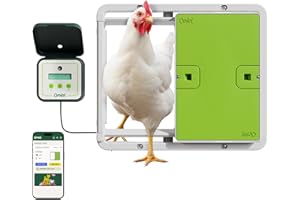 Omlet Smart Automatic Chicken Coop Door Opener | Wi-Fi Enabled | Programmable with App | Operated by Light Sensor or Timer | Easy to Install | Mains or Battery Powered | Built-in Safety Sensors Green