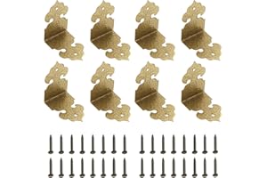eMagTech 30PCS Wooden Box Corner Protector Vintage Corner Guard Metal Edge Cover Furniture Table Edge Decoration with Screws for Jewelry Box Storage Box Bronze