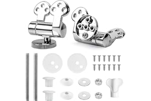 Fanmitrk WC Sitz Soft-Close Scharnier aus Zinklegierung, Befestigungs-Set für Toilettendeckel mit Absenkautomatik, geeignet für MDF Holz Bambus Toilettensitz