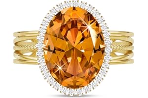 Linawe Falscher Diamant Ringe Frauen, Moissanite Damenring Modeschmuck Jewelry, Ring mit Stein Verstellbar Fingerring, Statement Ring Schmuck aus Gold/Silber