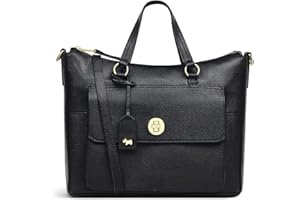 RADLEY London Colebrook Ziptop Grab Handbag for Women, Made from Grained Leather, Grab Bag with Detachable Strap & Twist Lock Fastening