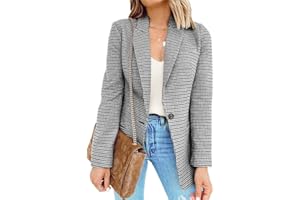 Tomwell Femme Élégant Blazer à Manches Longues Slim Fit OL Bureau Affaires Veste Pockets Boutons Veste De Costume Revers Devant Ouvert Manteau Cardigan Blouson Jacket