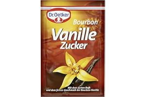 ‎DR. OETKER Dr. Oetker Bourbon Vanille Zucker, 13 x 3 x 8 g, Zucker verfeinert mit Extrakt aus edlen Bourbon-Vanilleschoten, zum Aromatisieren von Kuchen, Desserts & Shakes, vegan