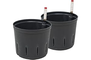 Leni Kulturtopf für Hydrokultur-Systeme Set mit Wasserstandsanzeiger | Größen zur Wahl 5-32 cm rund | Langlebiger Kunststoff (2er-Pack, Ø: 15cm | H: 12cm)