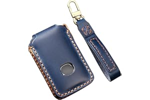 ontto Funda para Llave de Coche Compatible con Mazda 3, Alexa, CX-4, CX-5, MX5, CX-8, CX-9, CX-30, CX30, 2019-2021, Accesorio de Piel, Llavero de protección, 3 Botones, Color Azul