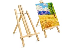 XIANGLONGY 2 Pezzi Cavalletto da Tavolo in Legno per Bambini, Mini Cavalletti da 30 cm e 40 cm, Cavalletto Pittura da Tavolo Pieghevole in Pino Massiccio, per Dipingere, Decorazioni, Matrimoni e Regali (40 CM)
