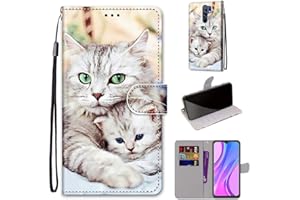 SIENIANLINE Funda para Xiaomi Redmi 9, Funda de Cuero para Xiaomi Redmi 9 Estilo Cartera con Tapa, Funda Libro Xiaomi Redmi 9 Carcasa Magnético Funda para Xiaomi Redmi 9 (6,53")