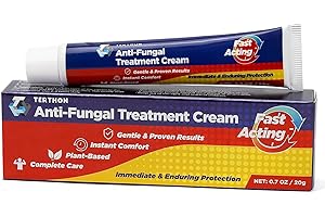 Terthon Herbal Antifungal Cream: Treatment for Ringworm, Jock Itch, Athlete’s Foot & Fungal Skin Infections – Natural, Fast-Acting Formula for Adults and Kids (20g (1 Pack))