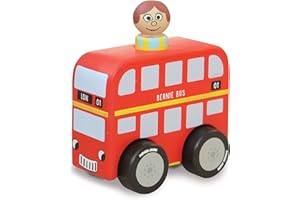 Indigo Jamm Mini Chunky Wooden vehicle toys for Ages 18 Months + (Mini Bernie & Evelyn)