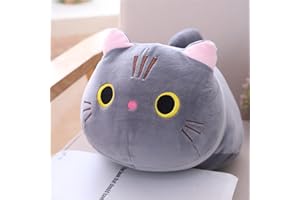 TROYSINC Peluche pour chat - Coussin en peluche - Doux - Jouet pour chat - Gris - 25 cm