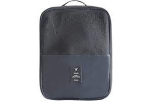 Dreamskull Schuhbeutel Schuhtasche Reise Waschbar Wasserdicht Reiseschuhtasche Schuhe Organizer Tasche Koffer Sportschuhe Aufbewahrungstasche Groß mit Reißverschluss (Grau, 30 * 22 * 13cm)